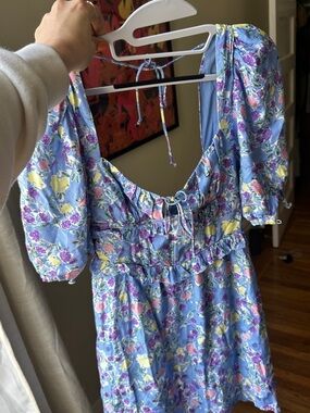 For Love & Lemons Lavender Blue Floral Dress